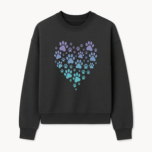 Heart-Shaped Paw Print Wall Art - Cute Pet Lover Decor for Dog and Cat Owners - Pastel Animal Design - Sweatshirt 1758347434049.jpg