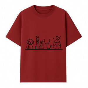 Cute Animal Clinic Logo with Dog, Cat, Rabbit, Stethoscope - Pet Care Illustration for Veterinarians and Animal Lovers - T-shirt 1758347434142.jpg