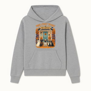 Paws-itively Spooky Vet Office Halloween Greeting Card with Cute Cats and Dogs, Pumpkin Decor, Perfect for Pet Lovers - Hoodie 1758347434170.jpg