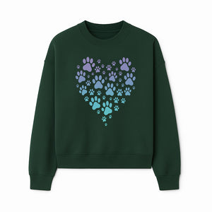 Heart-Shaped Paw Print Wall Art - Cute Pet Lover Decor for Dog and Cat Owners - Pastel Animal Design - Sweatshirt 1758347434213.jpg