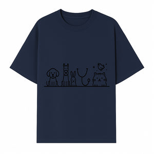 Cute Animal Clinic Logo with Dog, Cat, Rabbit, Stethoscope - Pet Care Illustration for Veterinarians and Animal Lovers - T-shirt 1758347434252.jpg