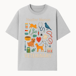Veterinary Themed Art Print with Pets, Medical Tools, and Colors - Ideal for Animal Lovers and Veterinary Professionals - T-shirt 1758347434307.jpg