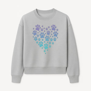 Heart-Shaped Paw Print Wall Art - Cute Pet Lover Decor for Dog and Cat Owners - Pastel Animal Design - Sweatshirt 1758347434356.jpg