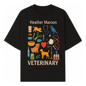Veterinary Themed Art Print with Pets, Medical Tools, and Colors - Ideal for Animal Lovers and Veterinary Professionals - T-shirt 1758347434406.jpg