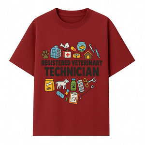Registered Veterinary Technician Art Print - Pet Care, Animal Health, Veterinary Tools, Cute Dog & Cat Theme Decor - T-shirt 1758347434423.jpg