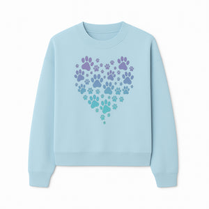 Heart-Shaped Paw Print Wall Art - Cute Pet Lover Decor for Dog and Cat Owners - Pastel Animal Design - Sweatshirt 1758347434506.jpg