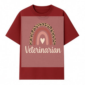 Veterinarian Rainbow Graphic Tee | Cute Animal Lover Shirt | Leopard Print Design | Pet Care Apparel | Gifts for Vet Professionals - T-shirt 1758347434525.jpg