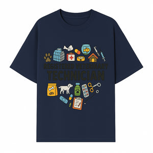Registered Veterinary Technician Art Print - Pet Care, Animal Health, Veterinary Tools, Cute Dog & Cat Theme Decor - T-shirt 1758347434550.jpg