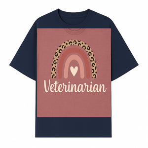 Veterinarian Rainbow Graphic Tee | Cute Animal Lover Shirt | Leopard Print Design | Pet Care Apparel | Gifts for Vet Professionals - T-shirt 1758347434631.jpg