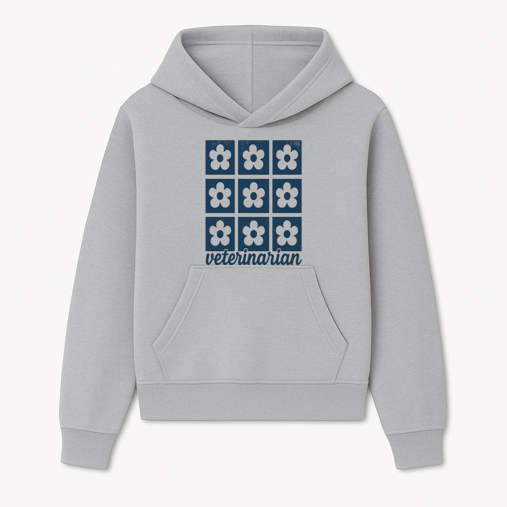Flower Pattern Veterinarian Sign | Floral Decor for Vet Clinics | Cute Pet Office Wall Art | Veterinary Gifts for Animal Lovers - Hoodie 1758347434645.jpg