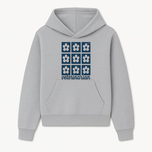 Flower Pattern Veterinarian Sign | Floral Decor for Vet Clinics | Cute Pet Office Wall Art | Veterinary Gifts for Animal Lovers - Hoodie 1758347434645.jpg