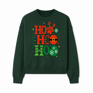 Festive Ho Ho Ho Christmas Wall Art with Snowflakes, Reindeer, and Santa Hat Design - Holiday Decor for Home or Office - Sweatshirt 1758347434652.jpg