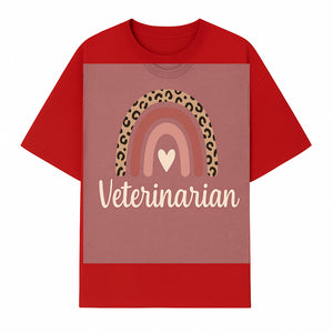 Veterinarian Rainbow Graphic Tee | Cute Animal Lover Shirt | Leopard Print Design | Pet Care Apparel | Gifts for Vet Professionals - T-shirt 1758347434768.jpg