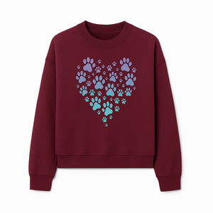 Heart-Shaped Paw Print Wall Art - Cute Pet Lover Decor for Dog and Cat Owners - Pastel Animal Design - Sweatshirt 1758347434776.jpg