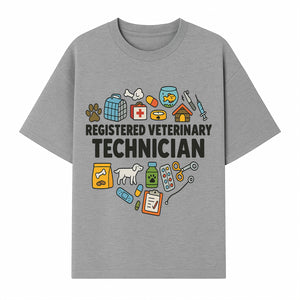 Registered Veterinary Technician Art Print - Pet Care, Animal Health, Veterinary Tools, Cute Dog & Cat Theme Decor - T-shirt 1758347434793.jpg