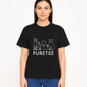 Pet Health Logo - Dog, Cat, Rabbit & Stethoscope Design - PureTee Veterinary Clinic Branding - Modern Pet Care Signage - T-shirt 1758347434848.jpg