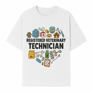 Registered Veterinary Technician Art Print - Pet Care, Animal Health, Veterinary Tools, Cute Dog & Cat Theme Decor - T-shirt 1758347434946.jpg