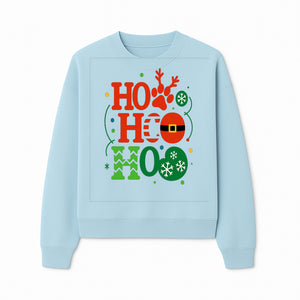 Festive Ho Ho Ho Christmas Wall Art with Snowflakes, Reindeer, and Santa Hat Design - Holiday Decor for Home or Office - Sweatshirt 1758347434952.jpg