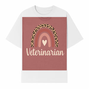 Veterinarian Rainbow Graphic Tee | Cute Animal Lover Shirt | Leopard Print Design | Pet Care Apparel | Gifts for Vet Professionals - T-shirt 1758347435011.jpg