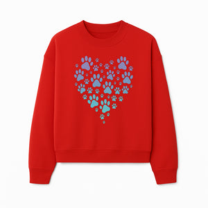 Heart-Shaped Paw Print Wall Art - Cute Pet Lover Decor for Dog and Cat Owners - Pastel Animal Design - Sweatshirt 1758347435025.jpg