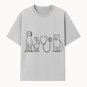 Pet Veterinary Stethoscope Art Print - Dog, Cat, Rabbit Illustration for Animal Lovers, Vet Clinics, Home Decor - T-shirt 1758347435074.jpg