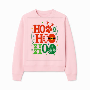Festive Ho Ho Ho Christmas Wall Art with Snowflakes, Reindeer, and Santa Hat Design - Holiday Decor for Home or Office - Sweatshirt 1758347435090.jpg