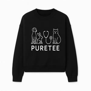 Pet Health Logo - Dog, Cat, Rabbit & Stethoscope Design - PureTee Veterinary Clinic Branding - Modern Pet Care Signage - Sweatshirt 1758347435107.jpg