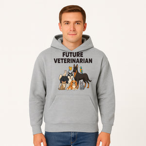 Future Veterinarian Cartoon Design with Cute Pets Dog, Cat, Bird, and More Ideal for Kids and Animal Lovers' Apparel - Hoodie 1758347435134.jpg