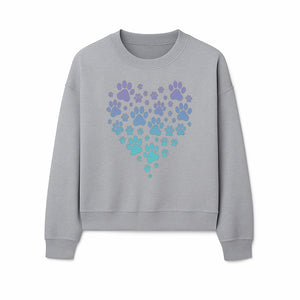 Heart-Shaped Paw Print Wall Art - Cute Pet Lover Decor for Dog and Cat Owners - Pastel Animal Design - Sweatshirt 1758347435153.jpg