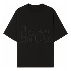 Pet Veterinary Stethoscope Art Print - Dog, Cat, Rabbit Illustration for Animal Lovers, Vet Clinics, Home Decor - T-shirt 1758347435206.jpg