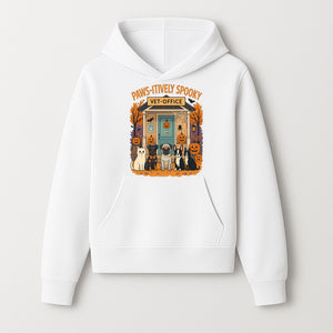 Paws-itively Spooky Vet Office Halloween Greeting Card with Cute Cats and Dogs, Pumpkin Decor, Perfect for Pet Lovers - Hoodie 1758347435218.jpg