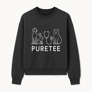 Pet Health Logo - Dog, Cat, Rabbit & Stethoscope Design - PureTee Veterinary Clinic Branding - Modern Pet Care Signage - Sweatshirt 1758347435232.jpg