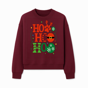 Festive Ho Ho Ho Christmas Wall Art with Snowflakes, Reindeer, and Santa Hat Design - Holiday Decor for Home or Office - Sweatshirt 1758347435241.jpg