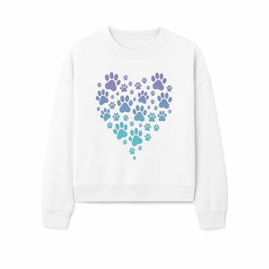 Heart-Shaped Paw Print Wall Art - Cute Pet Lover Decor for Dog and Cat Owners - Pastel Animal Design - Sweatshirt 1758347435297.jpg