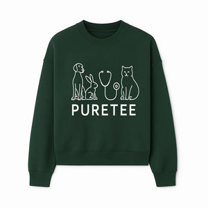 Pet Health Logo - Dog, Cat, Rabbit & Stethoscope Design - PureTee Veterinary Clinic Branding - Modern Pet Care Signage - Sweatshirt 1758347435372.jpg