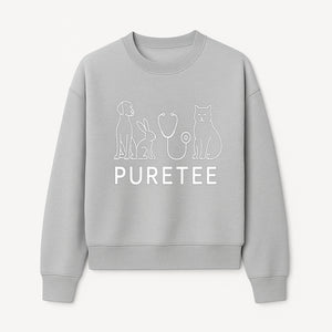 Pet Health Logo - Dog, Cat, Rabbit & Stethoscope Design - PureTee Veterinary Clinic Branding - Modern Pet Care Signage - Sweatshirt 1758347435518.jpg