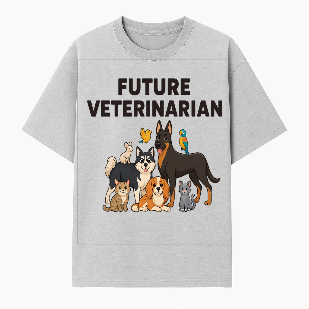 Future Veterinarian Cartoon Design with Cute Pets Dog, Cat, Bird, and More Ideal for Kids and Animal Lovers' Apparel - T-shirt 1758347435523.jpg