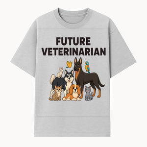 Future Veterinarian Cartoon Design with Cute Pets Dog, Cat, Bird, and More Ideal for Kids and Animal Lovers' Apparel - T-shirt 1758347435523.jpg