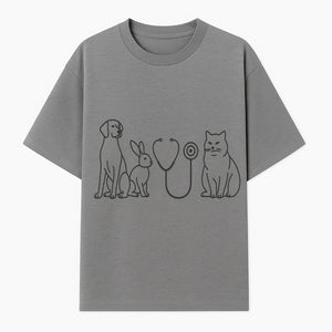 Pet Veterinary Stethoscope Art Print - Dog, Cat, Rabbit Illustration for Animal Lovers, Vet Clinics, Home Decor - T-shirt 1758347435589.jpg
