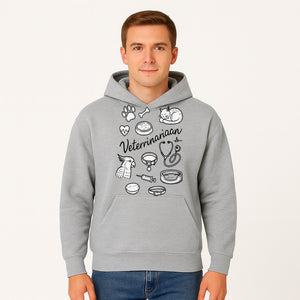 Veterinarian-Themed Wall Art with Pets, Medical Tools, and Paw Print Illustrations for Animal Lovers and Vet Offices - Hoodie 1758347435655.jpg