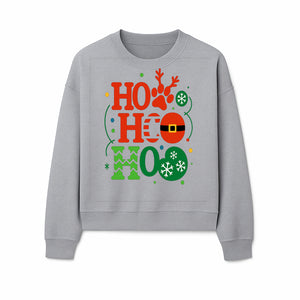 Festive Ho Ho Ho Christmas Wall Art with Snowflakes, Reindeer, and Santa Hat Design - Holiday Decor for Home or Office - Sweatshirt 1758347435663.jpg