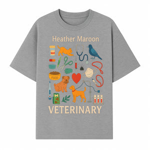 Veterinary Themed Art Print with Pets, Medical Tools, and Colors - Ideal for Animal Lovers and Veterinary Professionals - T-shirt 1758347435683.jpg