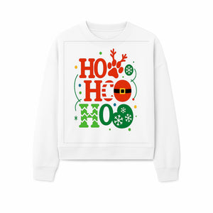 Festive Ho Ho Ho Christmas Wall Art with Snowflakes, Reindeer, and Santa Hat Design - Holiday Decor for Home or Office - Sweatshirt 1758347435780.jpg