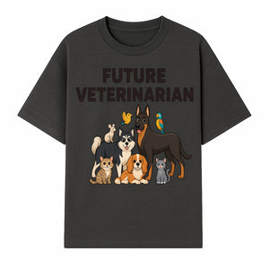 Future Veterinarian Cartoon Design with Cute Pets Dog, Cat, Bird, and More Ideal for Kids and Animal Lovers' Apparel - T-shirt 1758347435791.jpg