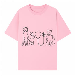 Pet Veterinary Stethoscope Art Print - Dog, Cat, Rabbit Illustration for Animal Lovers, Vet Clinics, Home Decor - T-shirt 1758347435836.jpg