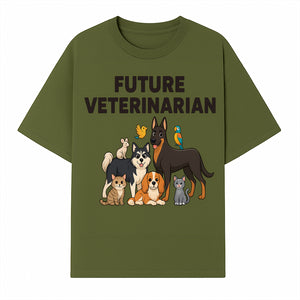 Future Veterinarian Cartoon Design with Cute Pets Dog, Cat, Bird, and More Ideal for Kids and Animal Lovers' Apparel - T-shirt 1758347435932.jpg