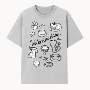 Veterinarian-Themed Wall Art with Pets, Medical Tools, and Paw Print Illustrations for Animal Lovers and Vet Offices - T-shirt 1758347436005.jpg