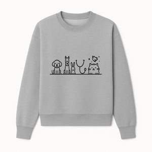 Cute Animal Clinic Logo with Dog, Cat, Rabbit, Stethoscope - Pet Care Illustration for Veterinarians and Animal Lovers - Sweatshirt 1758347436012.jpg