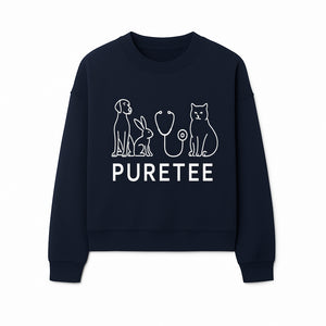 Pet Health Logo - Dog, Cat, Rabbit & Stethoscope Design - PureTee Veterinary Clinic Branding - Modern Pet Care Signage - Sweatshirt 1758347436031.jpg