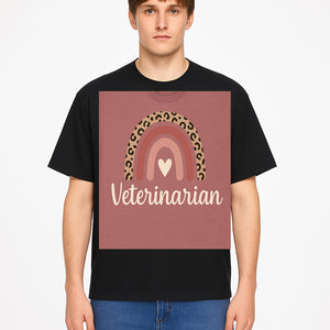 Veterinarian Rainbow Graphic Tee | Cute Animal Lover Shirt | Leopard Print Design | Pet Care Apparel | Gifts for Vet Professionals - T-shirt 1758347436130.jpg